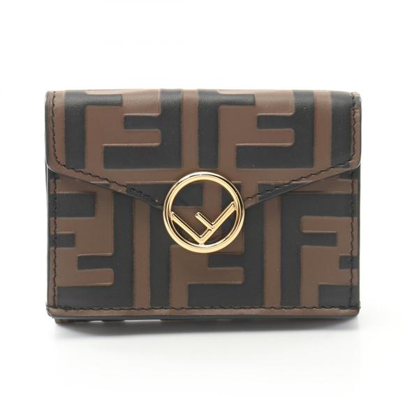 Fendi Wallet Leather Brown Zucca Tri Black - Picture 1 of 7